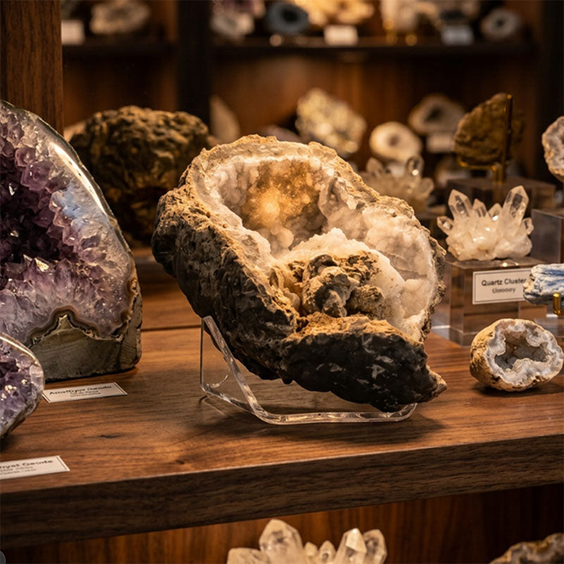 Mineral, Fossil, Geode Display Stands, 3" Triangle Holders