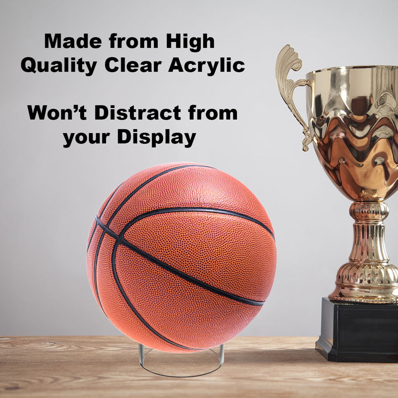 3 x 1 inch Acrylic Sports Ball Display Ring Pedestal Basketball Football Volleyball Bowling Ball
