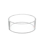 A clear acrylic sports ball display ring designed to hold a ball for display purposes.
