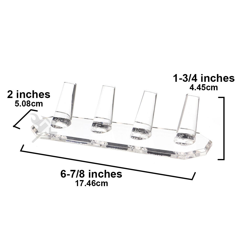 4 Rod Ring Holder Jewelry Stand, Clear Acrylic Ring Display Organizer