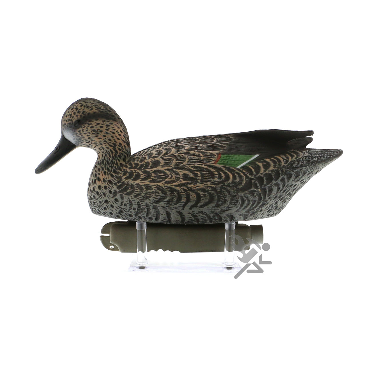 Hunting Duck Decoy Fossil Geode Mineral Display Stands, 4.25" Four Peg Holders