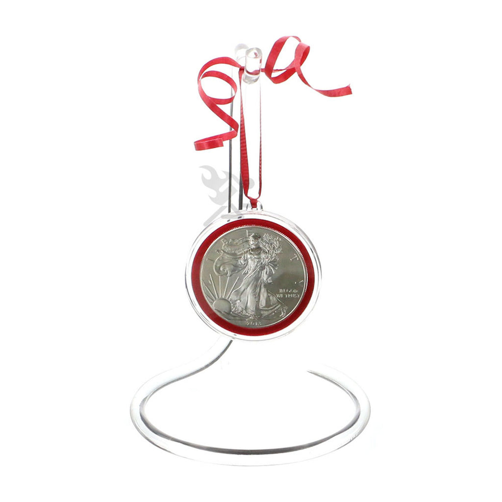 40.6mm Velour Ring Ornament Loop Coin Holders for 1oz Silver Eagles