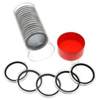 Capsule Tube & 20 Ring Fit 40mm Coin Holders for 1oz Silver Eagles