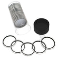 Capsule Tube & 20 Ring Fit 42mm Coin Holders for Casino Tokens & Chips