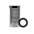 Capsule Tube & 15 46mm Black Ring Coin Capsules for 2oz Silver Shield Rounds