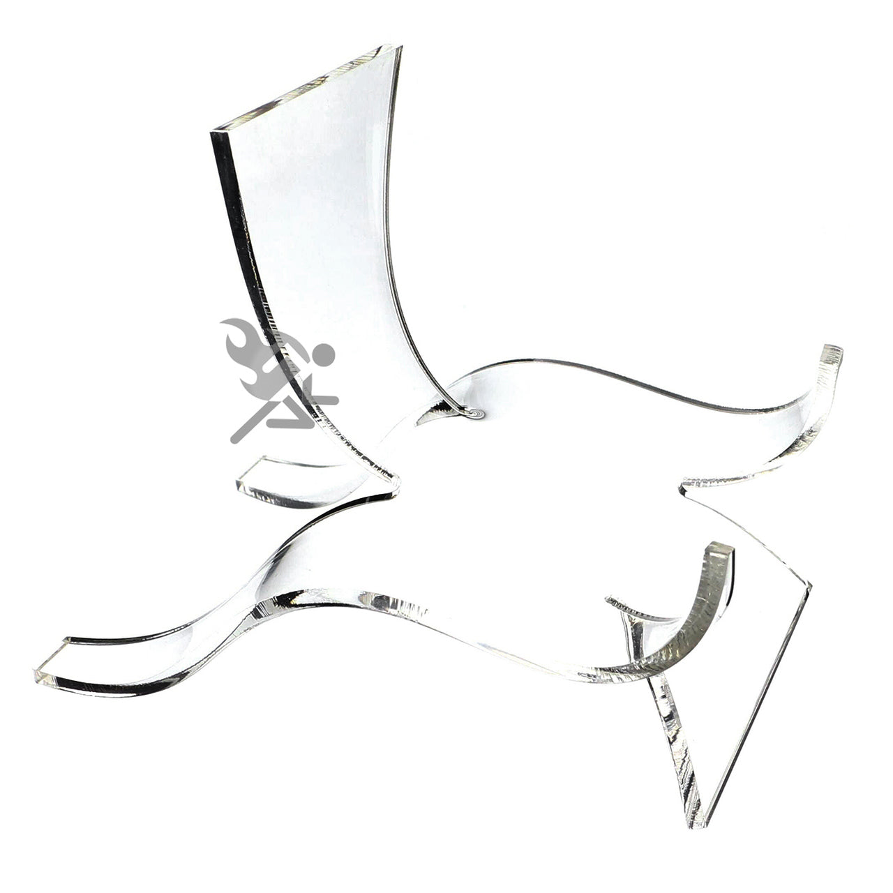 5-1/8" Clear Acrylic High Back Cradle Display Stand Easel w/ Deep Shelf
