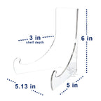6" Clear Acrylic Shallow Bowl Display Stand for 7" - 9" Bowls