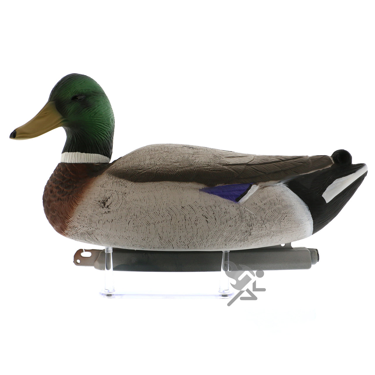 Hunting Duck Decoy Fossil Geode Mineral Display Stands, 6.25" Four Peg Holders