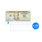 Premium OPP Modern Currency Sleeves for Standard Bills, 100 Pack