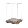 Acrylic Display Box 4" x 4" x 6" Dustproof Showcase with Solid Walnut Base