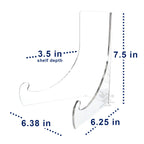 7.5" Clear Acrylic Shallow Bowl Display Stand for 9" - 11" Bowls