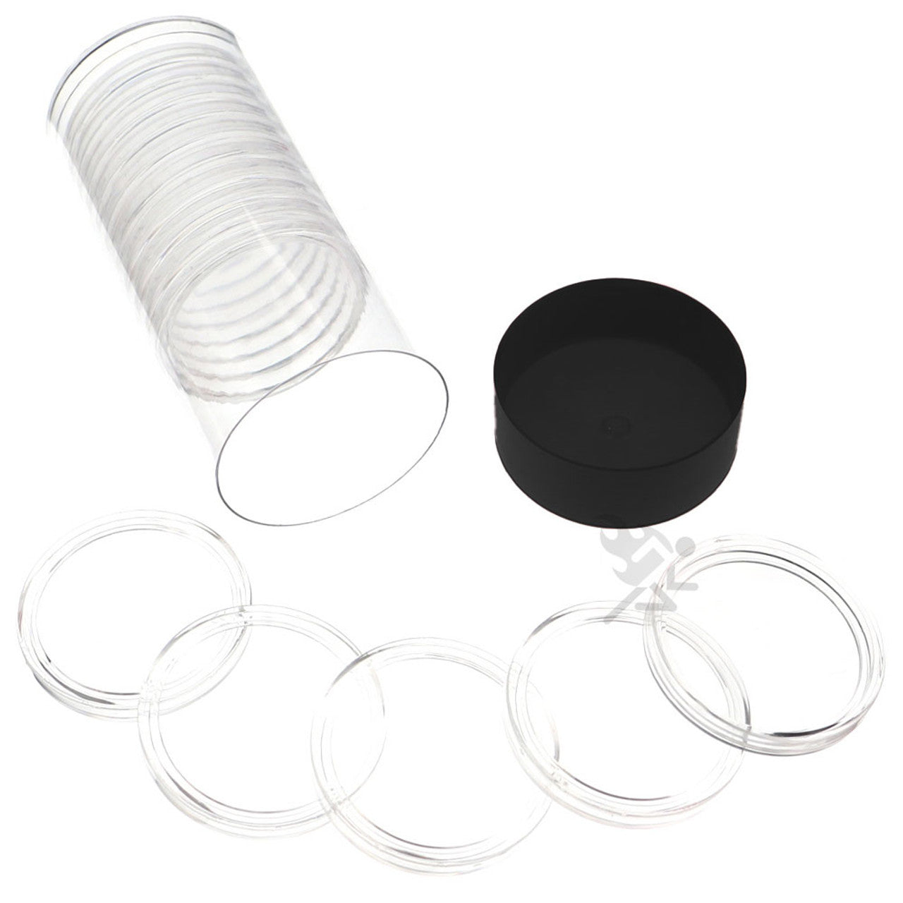 Capsule Tube & 15 Direct Fit X47.12 Coin Holders for 2oz Silver Rounds ...