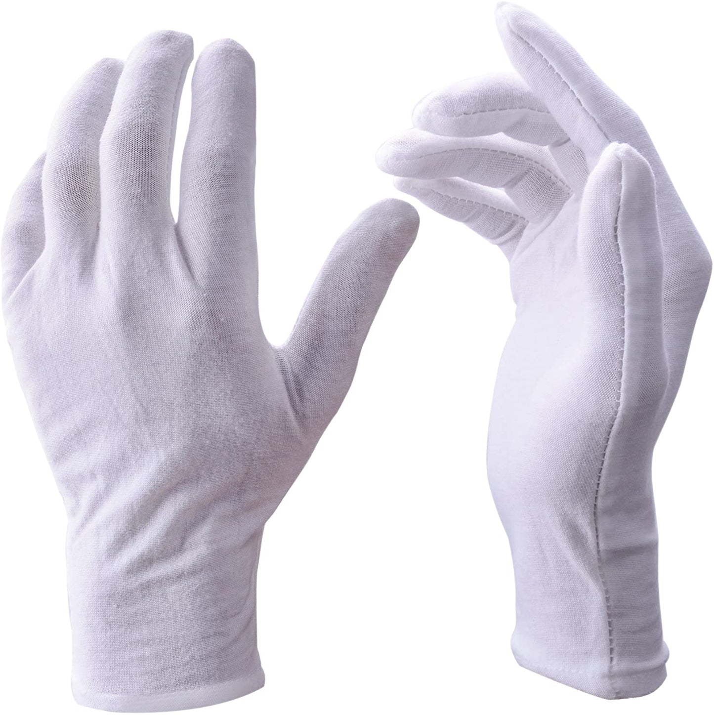 White Cotton Gloves 6 Pack