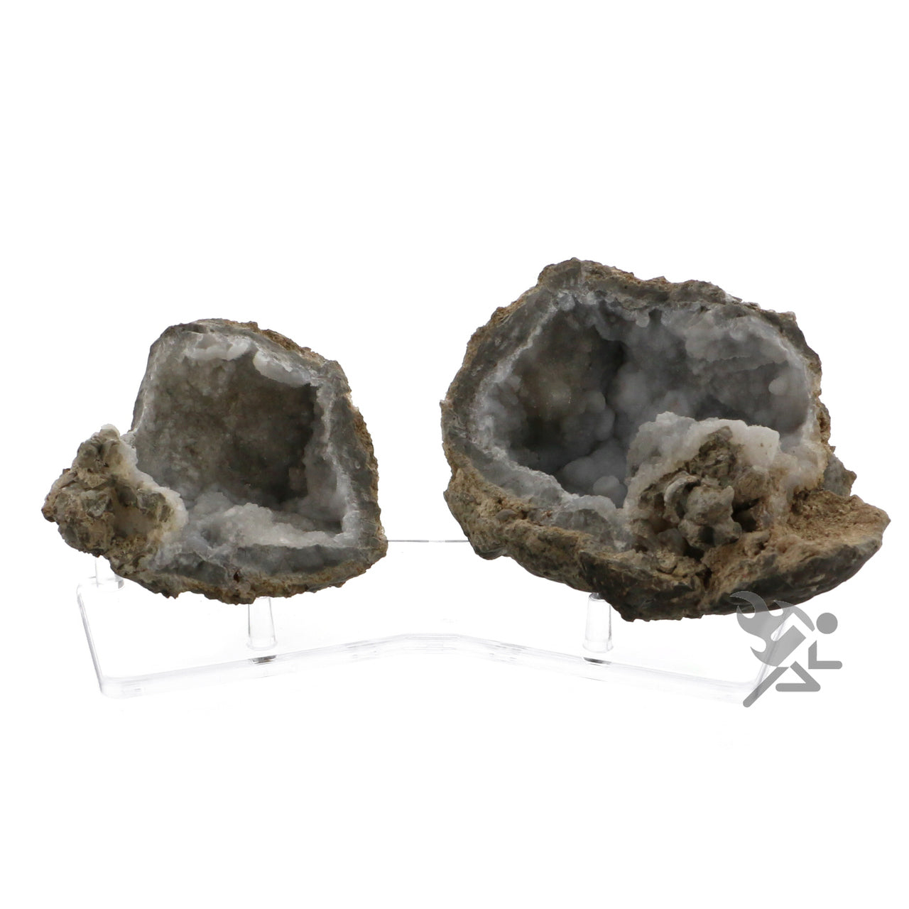 8" Paired 3 Peg Display Stand for Geodes, Fossils, Minerals