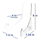 9" Clear Acrylic Shallow Bowl Display Stand for 11" - 14" Bowls