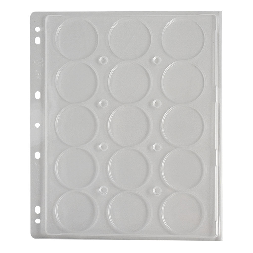 Coin Capsule Album Pages 15 XL - Model "I" Capsules per Page (2 Pages per Pack)