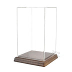 Acrylic Display Box 6" x 6" x 9" Dustproof Showcase with Solid Walnut Base