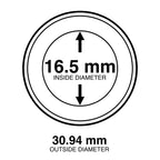Capsule Tube & 20 Direct Fit 16.5mm Coin Holders for 1/10oz Gold Eagles