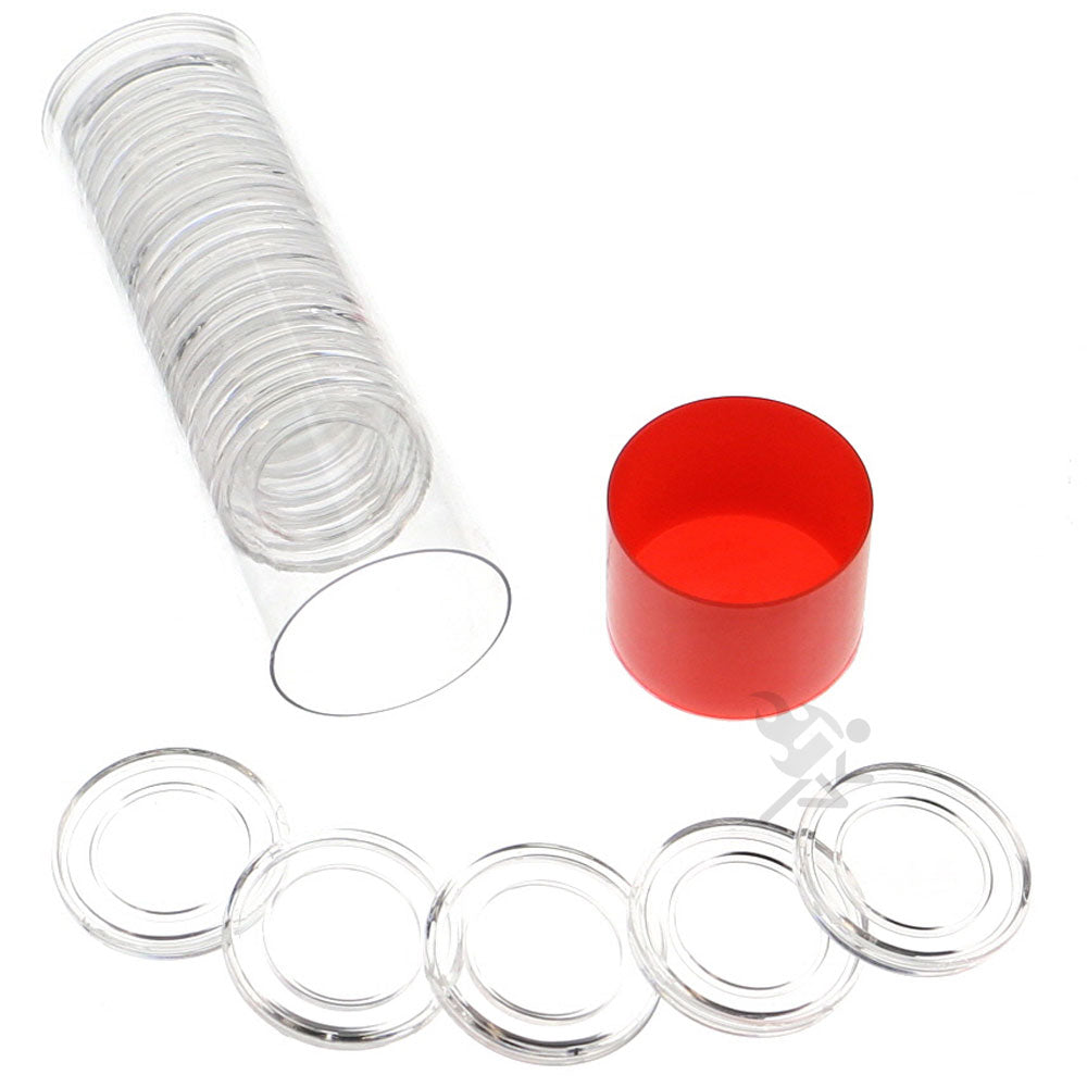 Capsule Tube & 20 Direct Fit 19mm Coin Holders for US Penny/Cent
