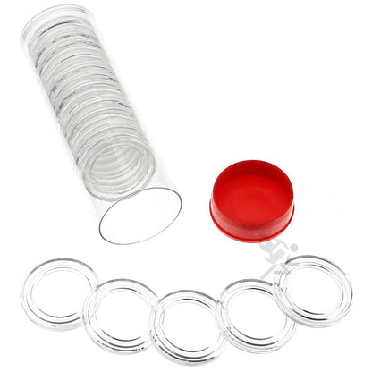 Capsule Tube & 20 Direct Fit 21.2mm Coin Holders for US Nickels