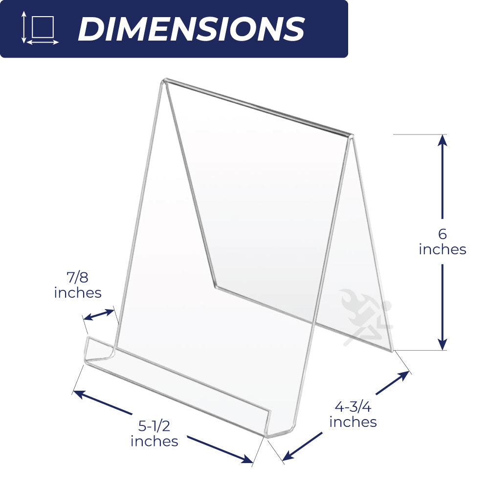Acrylic Book Display Stand Easel 6" High with 7/8" Resting Shelf