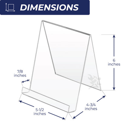 Acrylic Book Display Stand Easel 6" High with 7/8" Resting Shelf