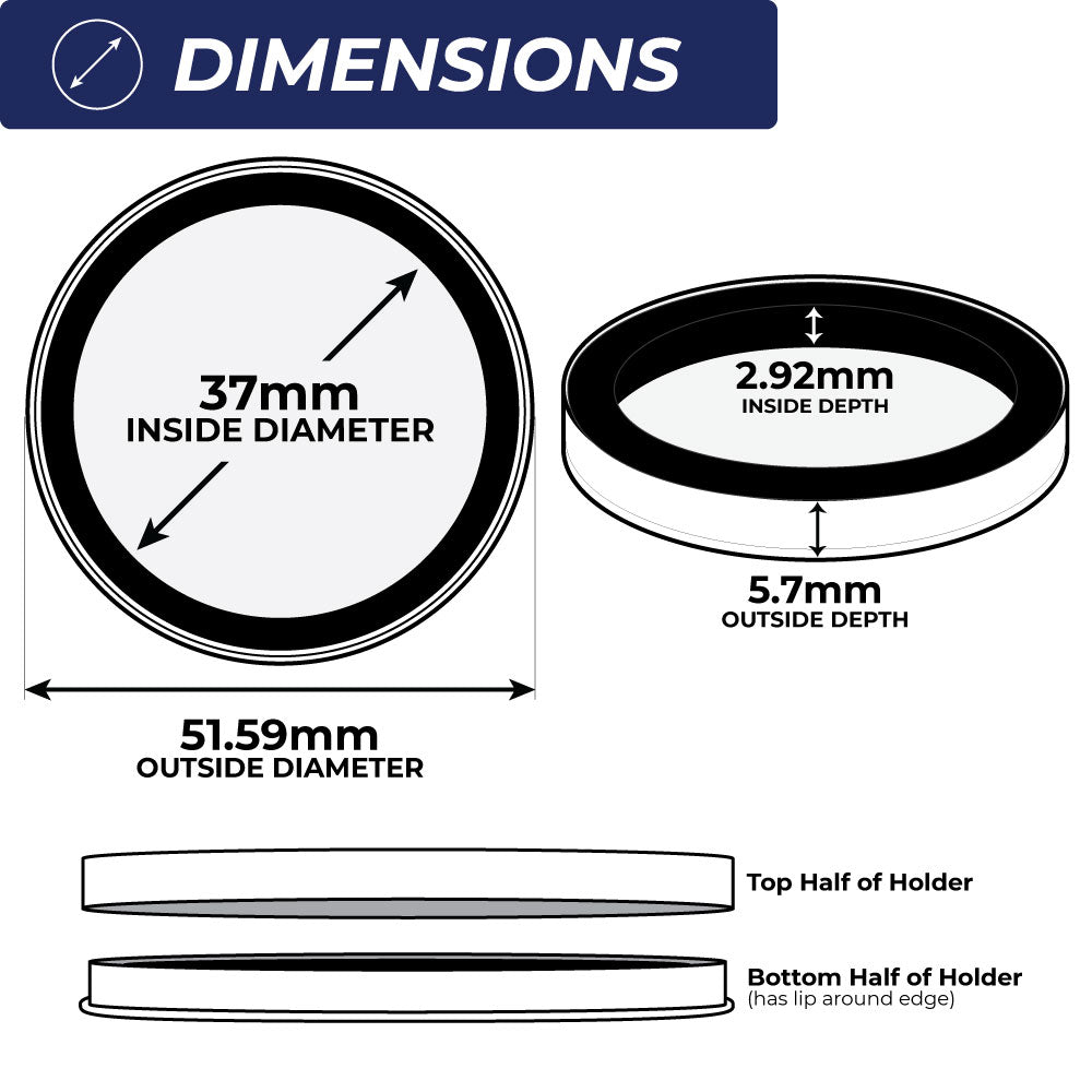 37mm Ring Fit Coin Holders for 1oz Philharmonics