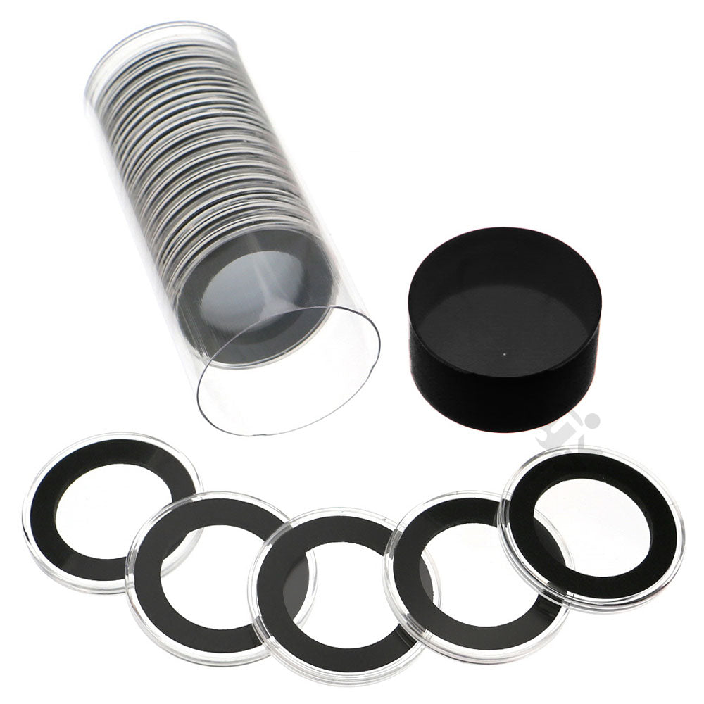 Capsule Tube & 20 Ring Fit 33mm Coin Holders for 1/2oz Silver Libertad