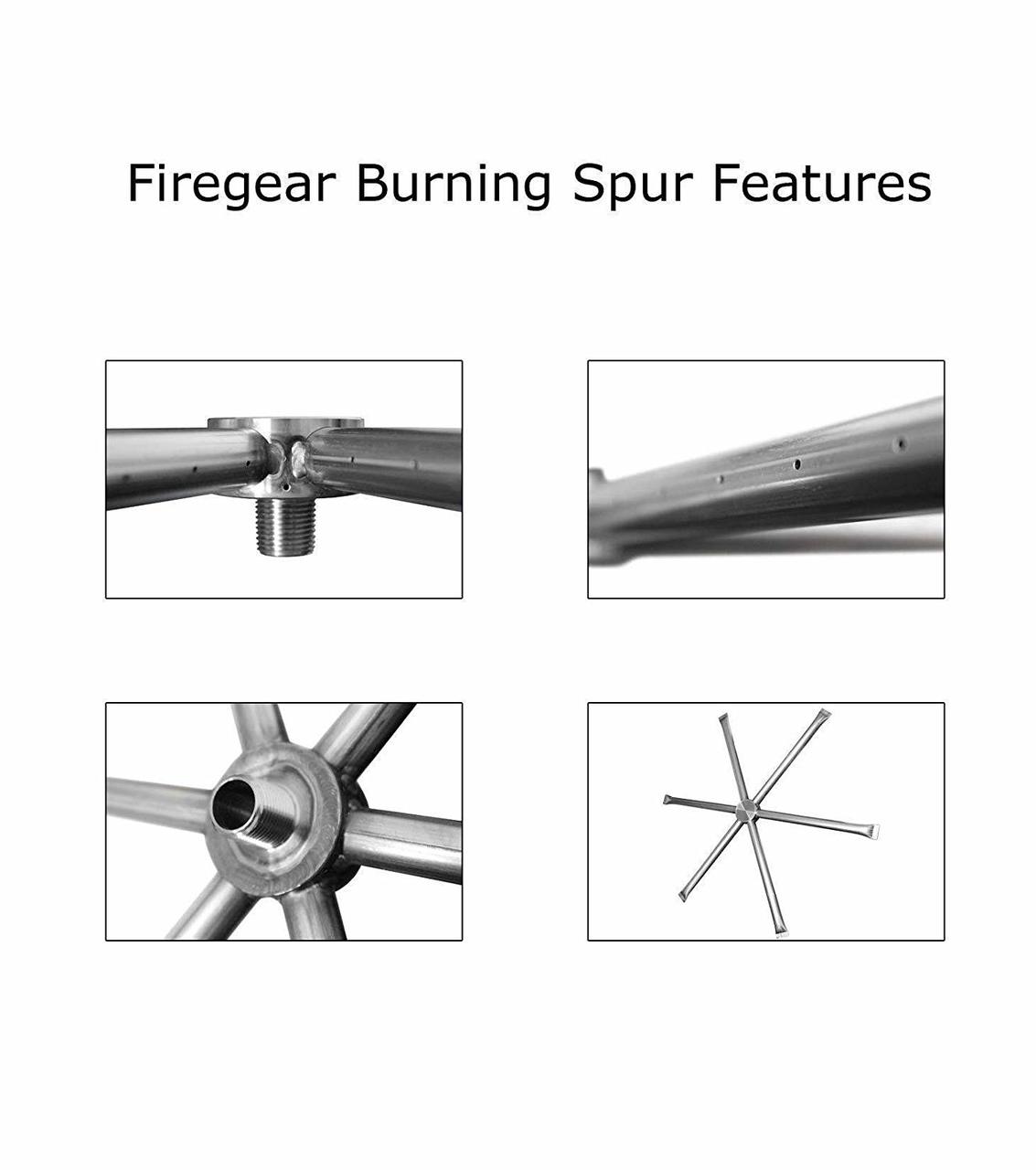 Firegear Round Stainless Steel Burning Spur Kit for Outdoor Fire-pit - Electronic Ignition