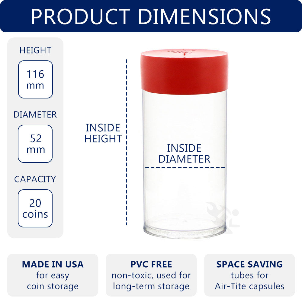 Capsule Tubes for XL - Model "I" Coin Holders