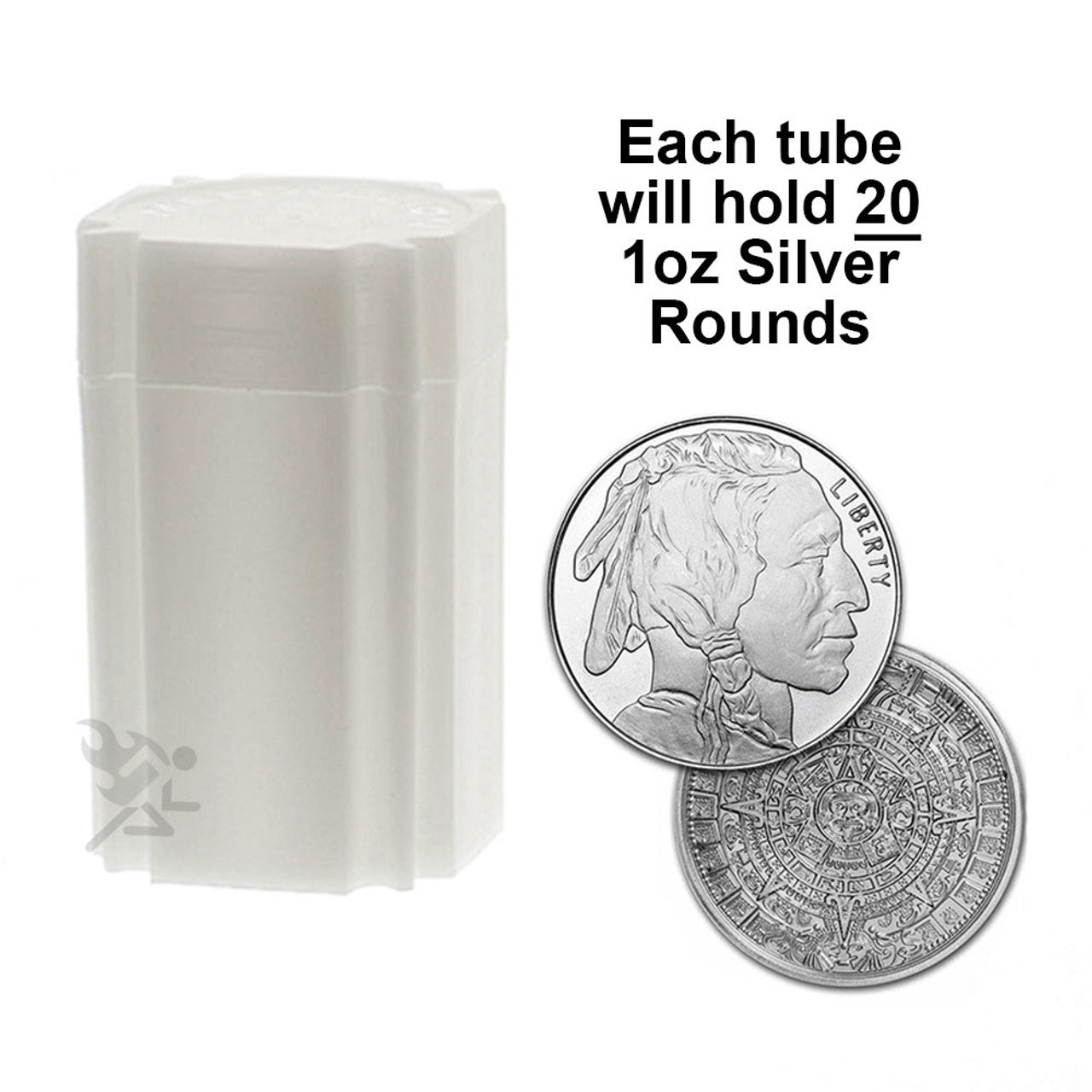 Square Coin Storage Tubes for 1oz Silver Rounds/Medallions