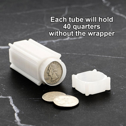 Square Coin Storage Tubes for Quarters