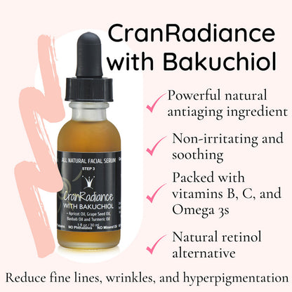 CranRadiance Face Serum Collagen Boost with Bakuchiol a Natural Retinol