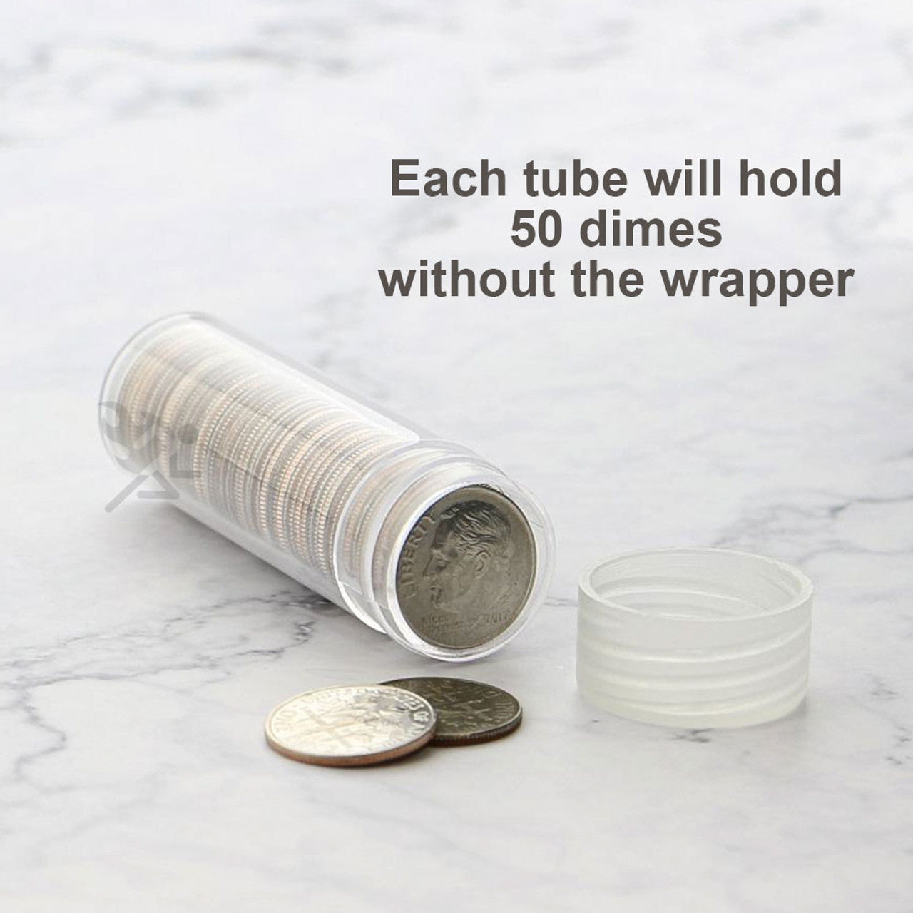 Container Dime Dime Size Tubes Edgar Marcus Clear Plastic Coin Tubes - Dime Size Round ...
