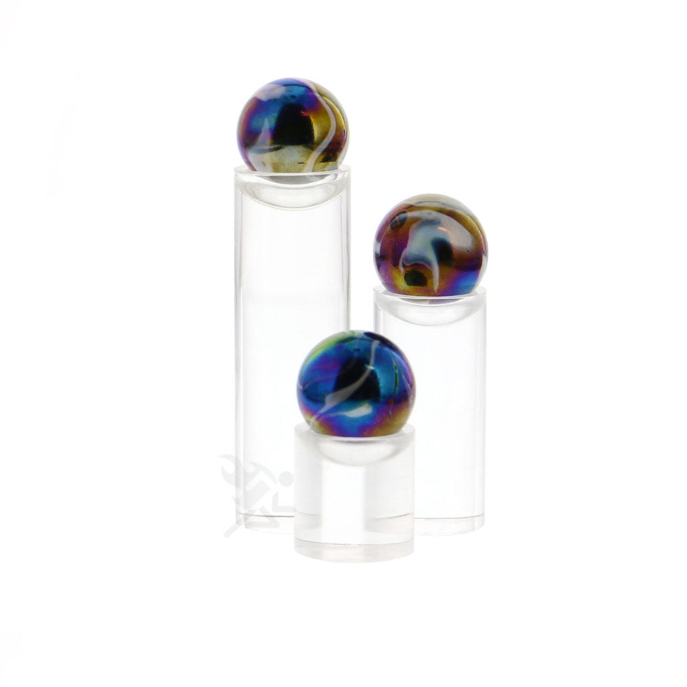 3 Piece Dimple Riser Clear Round Columns Set