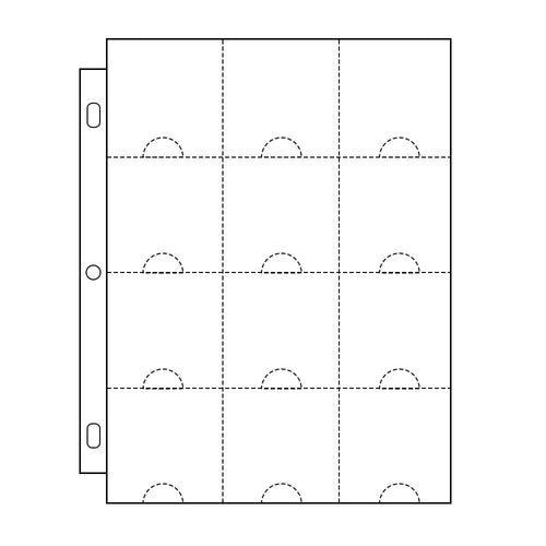 Edgar Marcus 12 Pocket Coin Binder Pages, 10 Pages