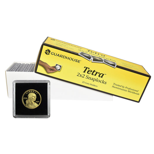 Guardhouse Tetra 2x2 Snaplock Coin Holders for Small Dollar, 25 ct Box