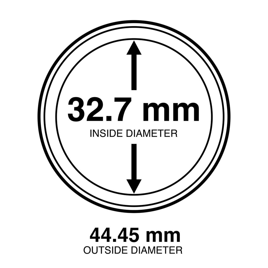 Capsule Tube & 20 Direct Fit 32.7mm Coin Holders for 1oz Gold Eagles