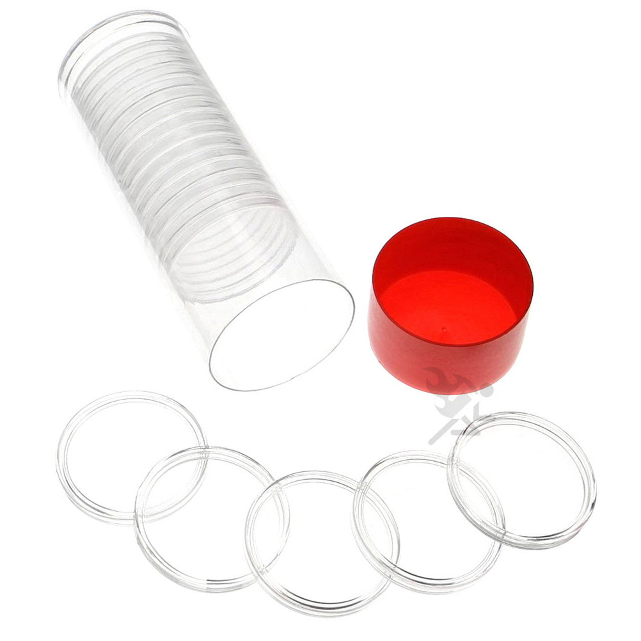 Capsule Tube & 20 H38 Direct Fit Coin Holders for 38.1mm 1oz Silver Do ...