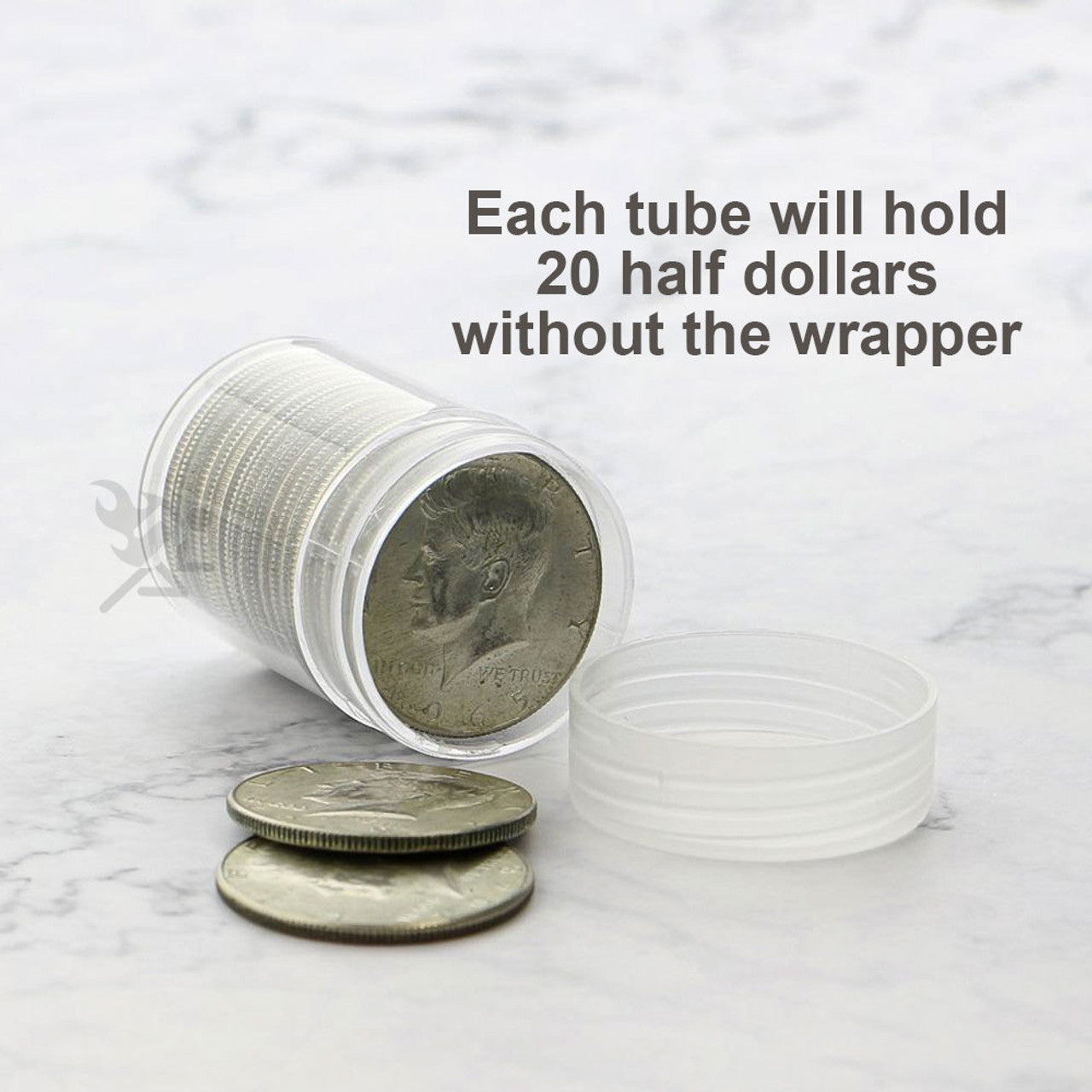 Round Coin Storage Tubes for Half Dollars