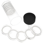 Capsule Tube & 10 High Relief 40mm Ring Fit Coin Holders for 2oz Elemetal Coins