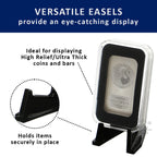 OnFireGuy Display Stands are ideal for High Relief or Ultra Thick silver coins and bars