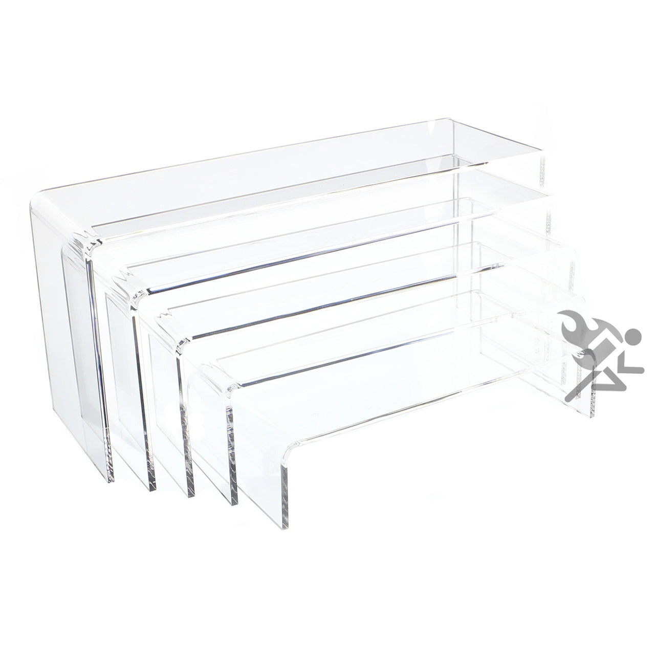 Clear Acrylic 5-Piece Long Rectangle Riser Set Display Stands – OnFireGuy