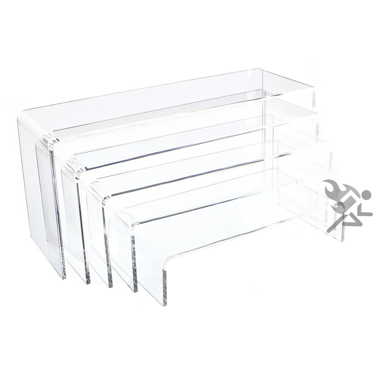 Clear Acrylic 3/16" Long Rectangle 5 Piece Riser Set Display Stands