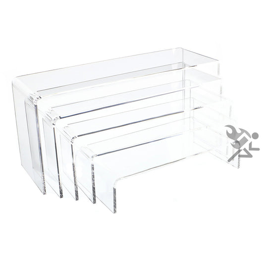 Clear Acrylic 3/16" Long Rectangle 5 Piece Riser Set Display Stands