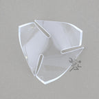 Fossil Geode Mineral Triangle Lotus Display Stands, 1-3/4"