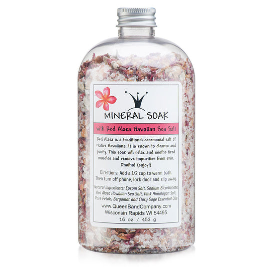Mineral Soak Bath Salt Red Alaea Soothe Muscles & Remove Impurities 16oz