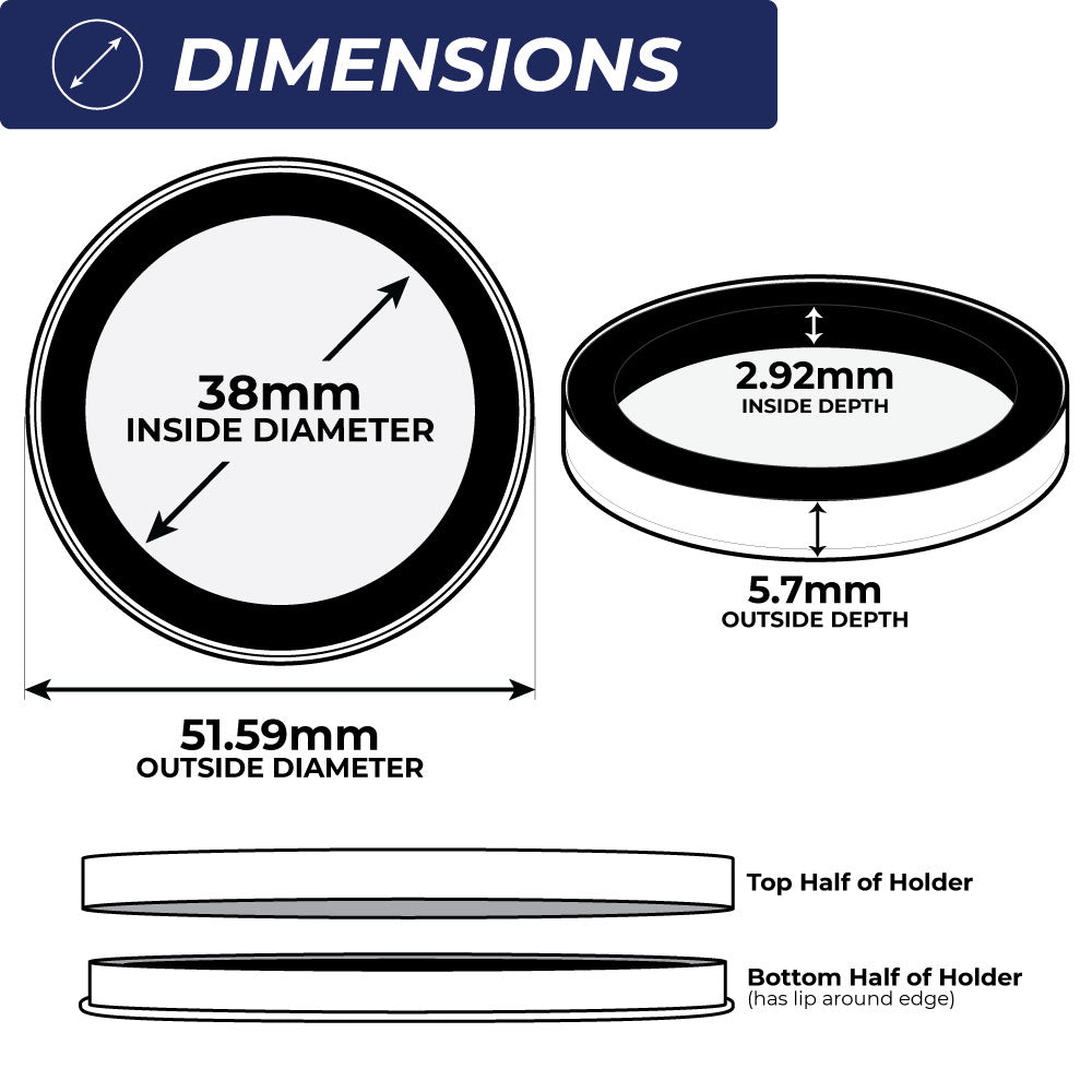 38mm Ring Fit Coin Holders for 1oz Silver Dollars