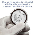 MintTight 40mm Black Ring Coin Holder by OnFireGuy - clear acrylic construction allows full visibility while keeping coins protected from dust and damage