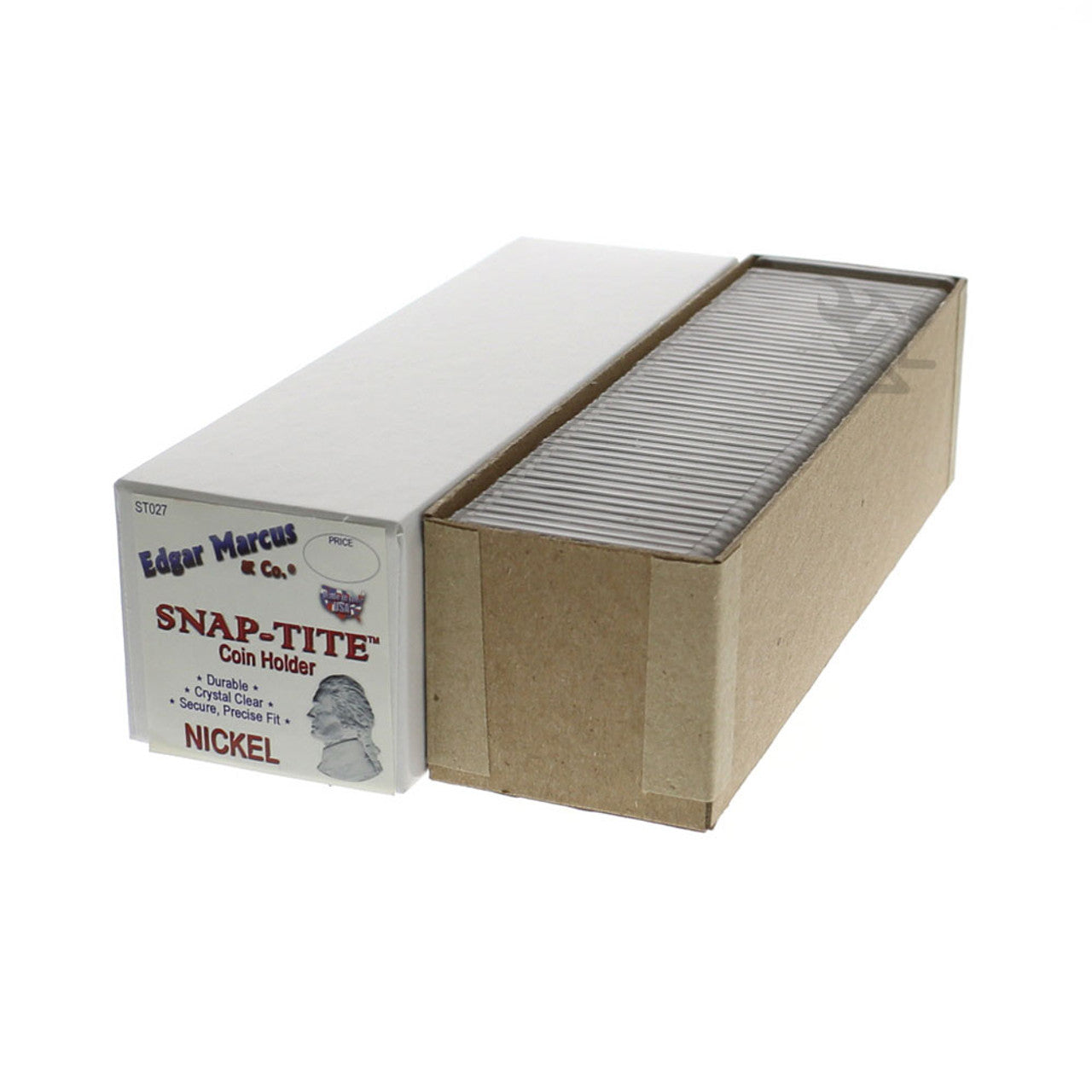 Snap-Tite 2x2 Nickel Coin Holders, 25ct Box